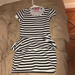 Black and white striped dress